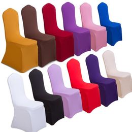 Chair Cover Solid Banquet Meeting Hotel Seat Cover Celebration Wedding Hotel Chair Cover Home Decor Wholesale 21 Designs BT274