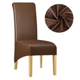 6 Colours PU Leather Fabric Material Chair Cover Waterproof Dining Seat Chair Covers Hotel Banquet Seat Covers Protector