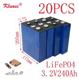 20PCS KLUOSI 3.2V240Ah LiFePO4 Battery 20S/60V Pack FOR Solar Energy Storage Inverter EV Marine RV Golf US/EU TAX FREE