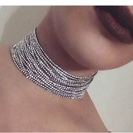 Fashion Jewellery European Style Personality Elements Trendy Women Necklace Retro Simple Diamond Multilayer Necklace