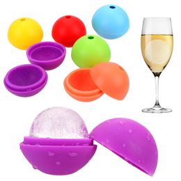 Silicone Ices Ball Cube Mould Round Hockey Whiskey Ice Cube Ball Moulds 3D Whiskey Wine Cocktail Ice Cubes Mould Round Hockey