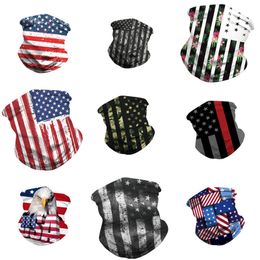 New spot American flag surrounding 3D digital printing outdoor riding dust mask multifunctional magic headscarf WCW973