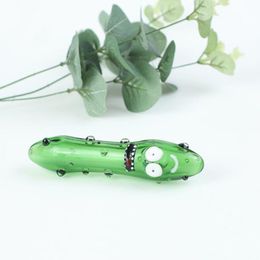 Newest Green Cucumber Head Pyrex Thick Glass Dry Herb Tobacco Philtre Oil Rigs Bong Smoking Tube Handpipe High Quality Handmade DHL