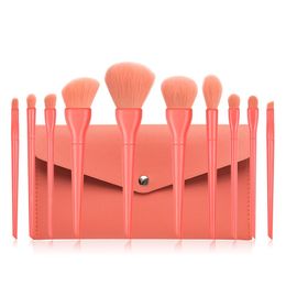 10pcs Candy Colours Makeup Brushes Set Professional Eyeshadow Eyebrow Foundation Powder Blush Blending Brushes Cosmetic Tool free DHL