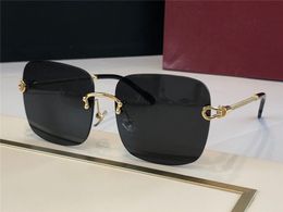 -Novo design de moda sem aro dos óculos de sol 0246 armação de metal lente quadrada baixo perfil simples UV400 óculos de proteção óculos de lente e plana da lente