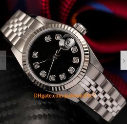 20 style Christmas gift watches Ladies 26mm Black Dial Diamond Accent Steel Jubilee Watch