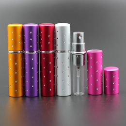 50pcs/Lot Hot Pump Empty Perfume Bottle 5ml Aluminium Glass Anodized Compact Parfum Atomiser Fragrance Mini Spray Scent-bottle