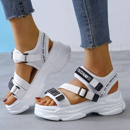 5cm/1.95 inch Height Flat Platform Sandals Thick Bottom Women's Fashion Shoes Woman Y200620