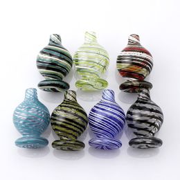 New Striped 25mmOD Glass Bubble Carb Cap Colour Carb Caps Bubble Caps Heady Glass Caps For Quartz Banger Nails Glass Bongs Water Pipes