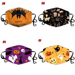 Bat Mascherine Happy Halloween Pumpkin Ghost Black Cat Mouth Reusable Face Masks Fashion Custom Washable Breathing Man Women 3xbb C2