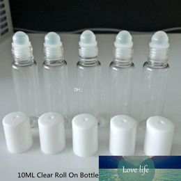 Glass Bottle Roll On Empty Fragrance Perfume Essential Oil Roll-On Bottle 10 Ml 1/3Oz Glass Roller White Plastic Lid Bottle