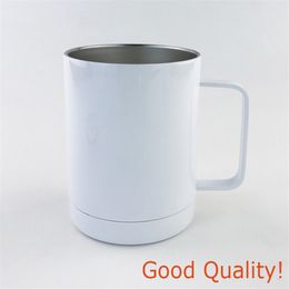 Sublimation Blanks 10oz Coffee Mug With Handle Stainless Steel Tumblers Double-layer Vacuum Insulated Travel Cup