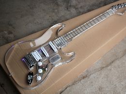 Factory Custom Acrylic Electric Guitar with LED light,SSH Pickups,Chrome Hardware,Acrylic Neck,Can be Customised