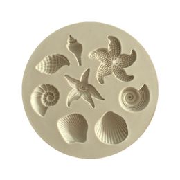 Starfish Cake Mould Ocean Biological Conch Sea Shells Chocolate Cake Silicone Mold DIY Chocolate Mold Kitchen Liquid Cake Tools WB2588