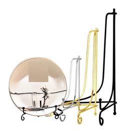 Iron Foldable Dish Display Rack Prize Bracket Base Desktop Decorate Clock Picture Frame Crafts Display Easel party gift