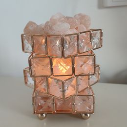 2020 New Simple bedroom light luxury four-story crystal table lamps Himalayan rose salt lamp princess bedside decoration night lights