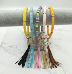 Bohemian ethnic Korean velvet tassel bracelet keychain all-match Colour slime chain cross-border Europe and America