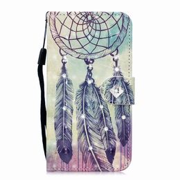 for iphone x xr xs max 6 7 8 plus printing cases fashion designer dream catcher flip leather wallet phone case with diamonds