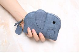 8 colors coin purse elephant Ladies Genuine Leather Zipper Clutch Wallets Panelled Women Purse Zipper Wrist Bag Female Coin Purse Bag