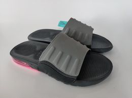 Novas Mulheres Homens Moda Almofada Deslizadores Slide Sandálias Sapatos De Borracha Sandália Sandália Praia Preto Cinza Verão Flip Flops Moda Chinelos 35-45