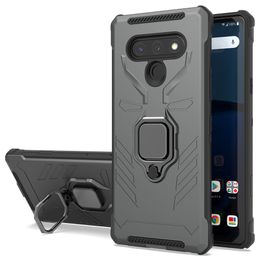 Armor magneticcar bracket mobile phone protective shell with ring kicksatnd for LG Stylo 6 K51 Hard PC Oppbag