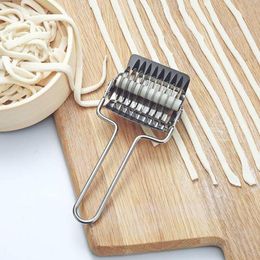 Stainless Steel Noodle Lattice Roller Shallot Cutter Pasta Spaghetti Maker Machines Manual Dough Press Cooking Tools LX33