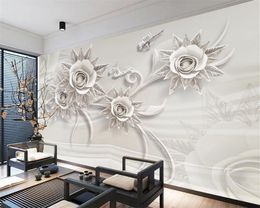 Romantic Floral 3d Wallpaper Exquisite European Pattern Jewellery Rose TV Sofa Background Wall Silk Mural Wallpaper