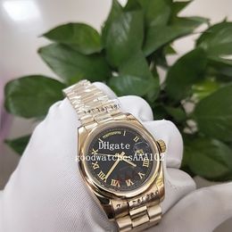 best-selling Unisex Watches Asia ETA 2813 Movement 18K Yellow Gold Black Dial 36mm 118208 316L Mechanical Automatic High Quality Men Wa