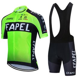 2024 Fluo Green EFAPEL CYCLING TEAM Jersey Bike Pants Clothing Ropa Ciclismo Mens Summer MTB PRO Bicycling Maillot Shorts Suit