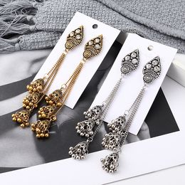 new style accessories female retro personality lantern chain tassel earrings long elegant metal ball earrings