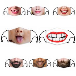 Personalised mouth 3D printed Designer Masks dustproof face maskadjustable protective mask dust and haze breathable face masks with 2 Philtre