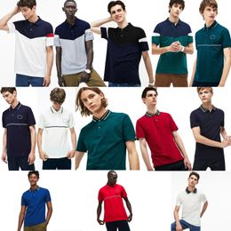 Camisa polo de crocodilo masculina, camisas polo de designer 100% algodão, marca francesa, moda masculina, verão de manga curta, camisas polo casuais masculinas, tops