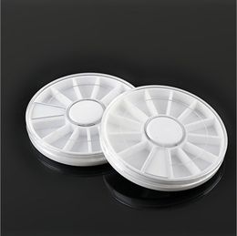 200pcs Round 12 Compartment Storage Wheel Case Nail Art Empty Container nail art tool Case Nail care tool box wholesale