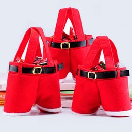 Christmas Gift Bag Santa Claus Suspender Candy Gift Wrap Wedding Candy Bag Christmas Decorations Nut Bags Xmas Tree Ornaments BT276