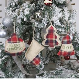 hot Christmas decorations Christmas ornaments linen small Christmas stockings gift stockings hanging ornaments 4 style 100pcs T2I51320