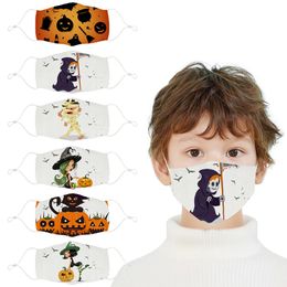 Halloween pumpkin 3D Printed Kids designer face mask adjustable protective mask dust and haze breathable fashion face masks