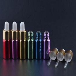 5ml Glass Dropper Bottles Parfums Refillable Medicine Dropper Bottles with Gold Caps and White Bulb Glass Pipette for Essential Oil