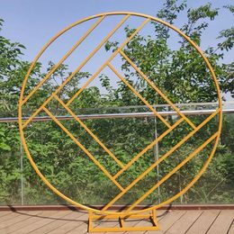 Wedding Props Wrought Iron Creative Circle Geometry Road Leading Rhombus Frame Shelf Stage Background Decoration Display Stand