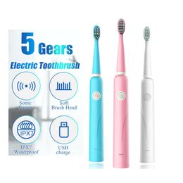Electric Toothbrush Adult Waterproof Ultrasonic USB Charger Rechargeable 5 Mode Travel Tooth brush Teeth Whitening Oral Care