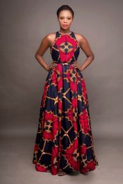 2020 Fashion Ladies African Clothes Round Neck Dashiki Maxi Dress Sleeveless Plus Size African Dresses for Women Robe Africaine