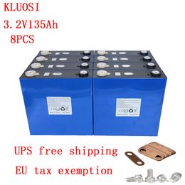 lifepo4 Rechargeable Battery 8PCS 3.2V 135Ah Lithium Iron Phosphate Cell solar 24V135AH 12V270Ah cells not 150Ah EU US TAX FREE