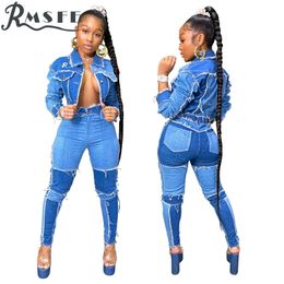 RMSFE 2020 Women Solid Autumn Set Gym Clothing Fitness Jean Sexy 2 Piece Set Women Full Sleeve Top And Pant Sets