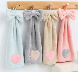 The newest style 40X23CM size rabbit cartoon can hang type hand towel absorbent kitchen bathroom thickened small towels