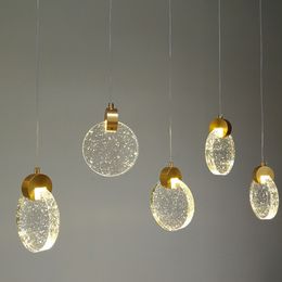 Modern Crystal LED Lampada a sospensione Gold Kitchen Kitchen Hall Hall Light Hanging Lamps Bedroom Loft Art Pendant Lamp Lamp Lighting Assure