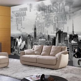 Milofi custom 3D large wallpaper mural wallpaper wall covering New York city landscape nostalgic background wall