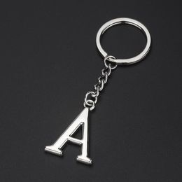 Metal A-Z English initial keychain capital English Letter key rings fashion handbag hangs fashion jewelry will and sandy gift