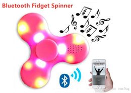 2022 rolamento giratório lado dom opcional Mão Spinner LED Light Bluetooth Fidget Spinner metal Rolamentos EDC Toy para descompressão Bluetooth Spinners