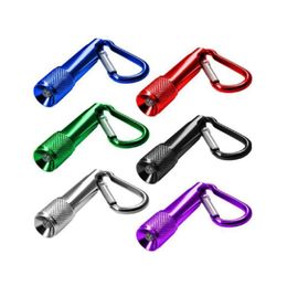 Portable Mini LED Flashlight Keychain Aluminum Alloy Torch with Carabiner Ring Keyrings LED mini Flashlight Mini-light DHL FREE