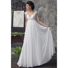 Vestido de Noiva Chiffon Wedding Dress High Waist Maternity Wedding Gowns for Pregnant Women Custom Made Empire Bride Dresses