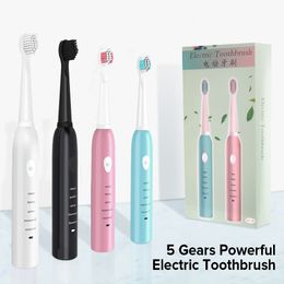 Sonic Electric Toothbrush USB Rechargeable Tooth Brush Electric Five Modes IPX7 Waterproof Adult Sonic Brush Teeth Automatic